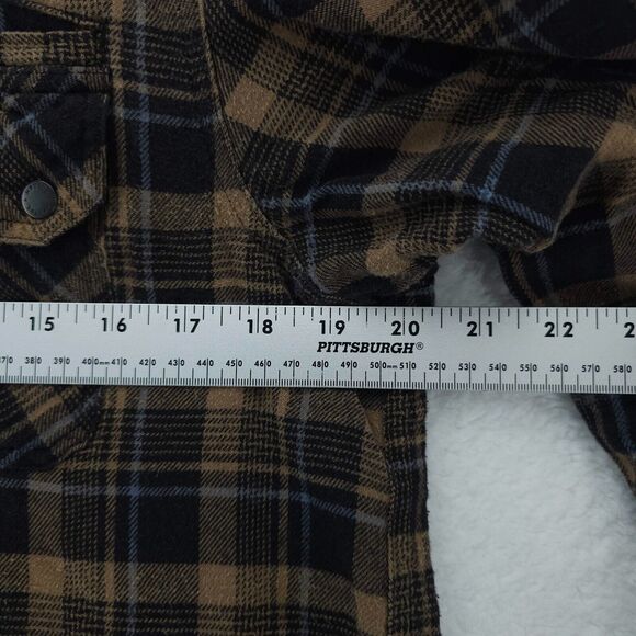 HippyTree Flannel Shirt Mens Medium Brown Plaid Cotton Long Sleeve Snap Button - Picture 5 of 8